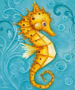 Cute Yellow Seahorse Paint by numbers