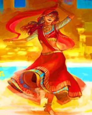 Indian Woman Dancing Paint by numbers