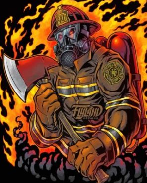 Cool Firefighter Paint by numbers