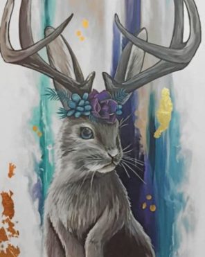 Grey Jackalope Paint by numbers