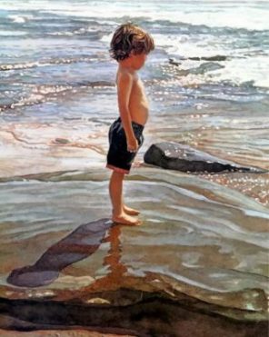 Little Boy On The Beach Steve Hanks Paint by numbers