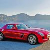 red-Mercedes-mountain-roads-paint-by-numbers