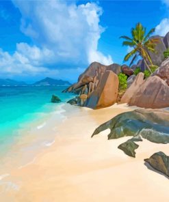 Aesthetic Seychelles Beach paint by number