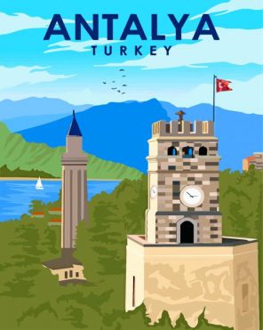 Antalya Turkey Poster paint by numbers