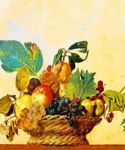 Basket of Fruit by Caravaggio paint by numbers