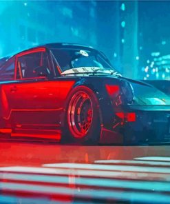 Black RWB Porsche paint by numbers