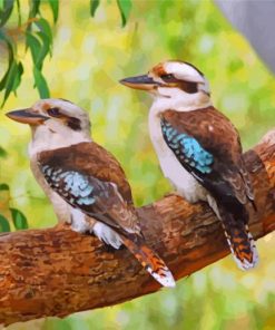 Blue Winged Kookaburra birds paint by number