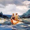 Canoe in the rapids winslow homer paint by number