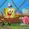 Cartoon SpongeBob And Gary paint by number