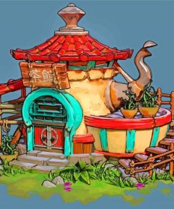 Chinese Teapot House Paint By Numbers