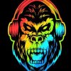 Colorful Angry Gorilla Headphones paint by numbers