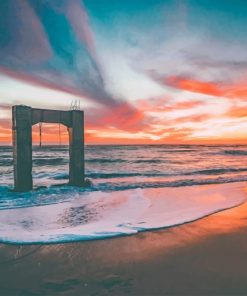 Davenport Iowa Pier Beach paint by numbers