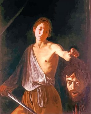 David with the Head of Goliath Caravaggio paint by number