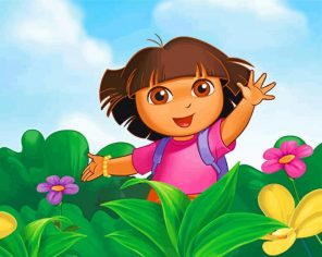 Dora In Garden paint by number