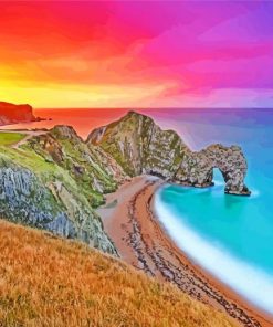 Durdle Door At Sunset paint by numbers