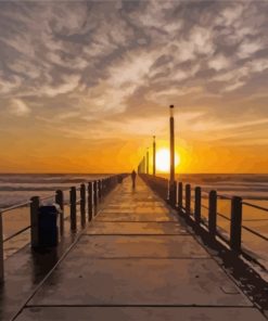 East Coast Sunset Pier paint by number