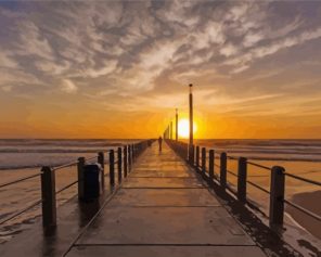 East Coast Sunset Pier paint by number