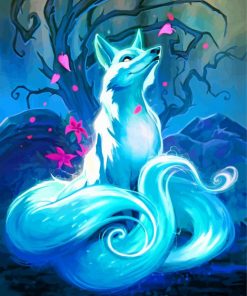 Fantasy Kitsune Wolf Paint by number