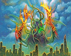 Fire Cthulhu paint by number