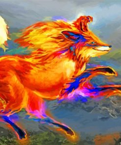 Fire Fox animal paint by number