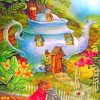 Forest Teapot House paint by number