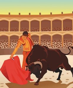 Illustration Bullfighter paint by number