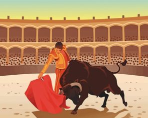 Illustration Bullfighter paint by number