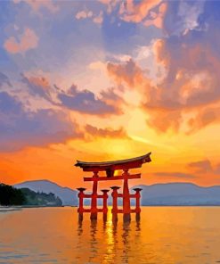 Itsukushima Shinto Shrine paint by number