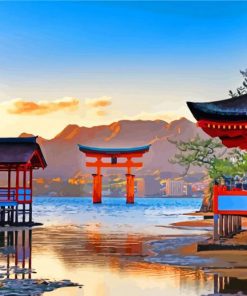 Itsukushima Shrine Japan paint by number