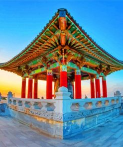 Korean Friendship Bell At Sunrise Paint By Number