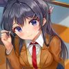 Mai Sakurajima Anime Character paint by number