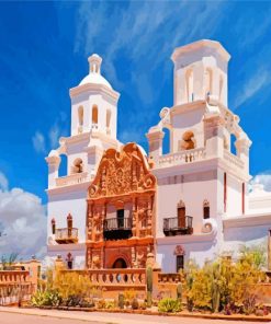 Mission San Xavier paint by number