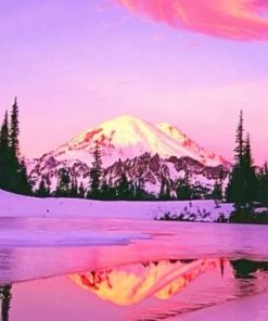 Snowy Mount Rainier paint by numbers