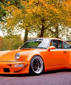 Orange RWB Porsche paint by numbers