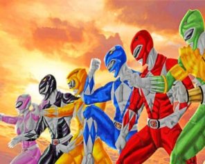 Power Rangers Team paint by numbers