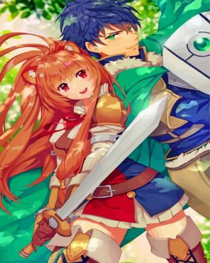 Raphtalia And Naofumi Iwatani paint by number