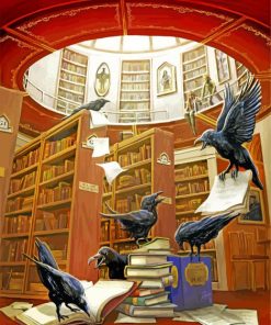 Ravens In The Library Paint By Number