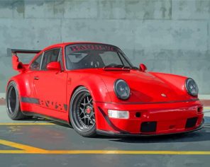 Red RWB Porsche Car Paint by number