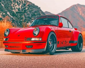 Red RWB Porsche paint by numbers