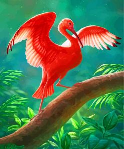 Scarlet ibis Bird Art paint by numbers