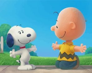 Snoopy Dog And Charlie Brown paint by number