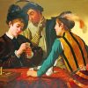 The Cardsharps by Caravaggio paint by number