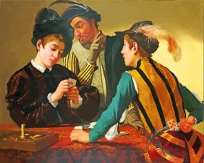 The Cardsharps by Caravaggio paint by number