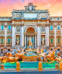 Trevi Fountain Rome Italy paint by numbers