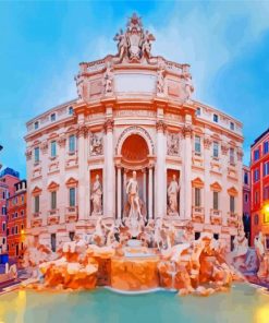 Trevi Fountain Rome paint by numbers