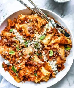 Turkey-Bolognese-Lasagna-Toss-pasta-paint-by-number