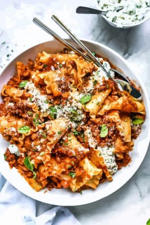 Turkey-Bolognese-Lasagna-Toss-pasta-paint-by-number