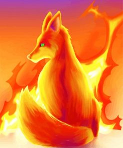 Aesthetic Fire Fox paint by number