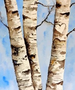 Aesthetic Birch Trees paint by numbers