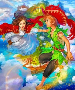 Aesthetic Peter Pan And Wendy paint by numbers